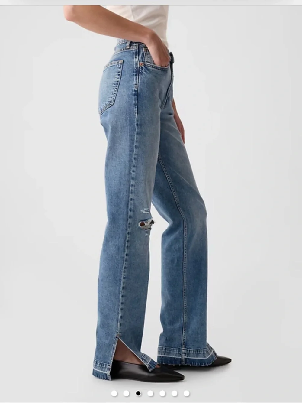 GAP Mid Rise 90s Loose Vintage Destructed Jeans 33 16 Tall - Picture 8 of 12